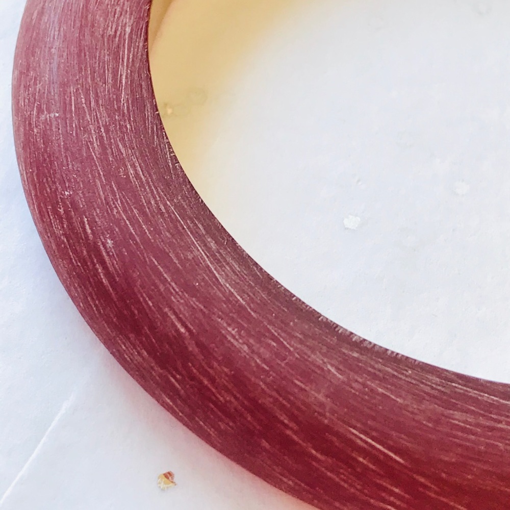 Vintage Distressed Plum Resin Bangle Bracelet